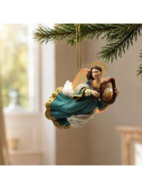 Hallmark Heavenly Melody Angel With Harp Ornament Boxed 1998